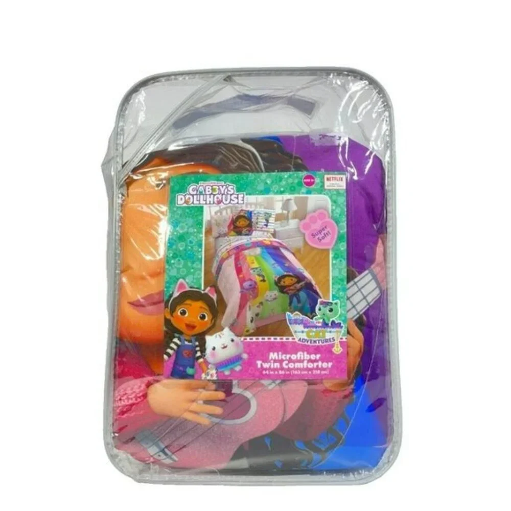Gabby's Dollhouse Microfiber Twin Reversible Kids Comforter 86